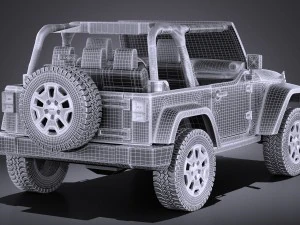 Jeep Wrangler Willis Wheeler 2016 vray 3D Model