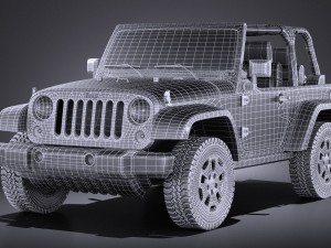 Jeep Wrangler Willis Wheeler 2016 vray Modello 3D