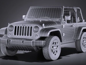 Jeep Wrangler Willis Wheeler 2016 vray 3D Model