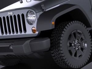 Jeep Wrangler Willis Wheeler 2016 vray Modello 3D