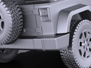 Jeep Wrangler Willis Wheeler 2016 vray 3D Model