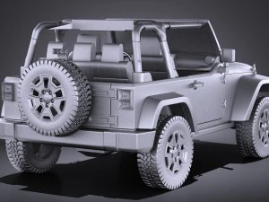 Jeep Wrangler Willis Wheeler 2016 vray 3D Model