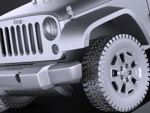 Jeep Wrangler Willis Wheeler 2016 vray 3D Model