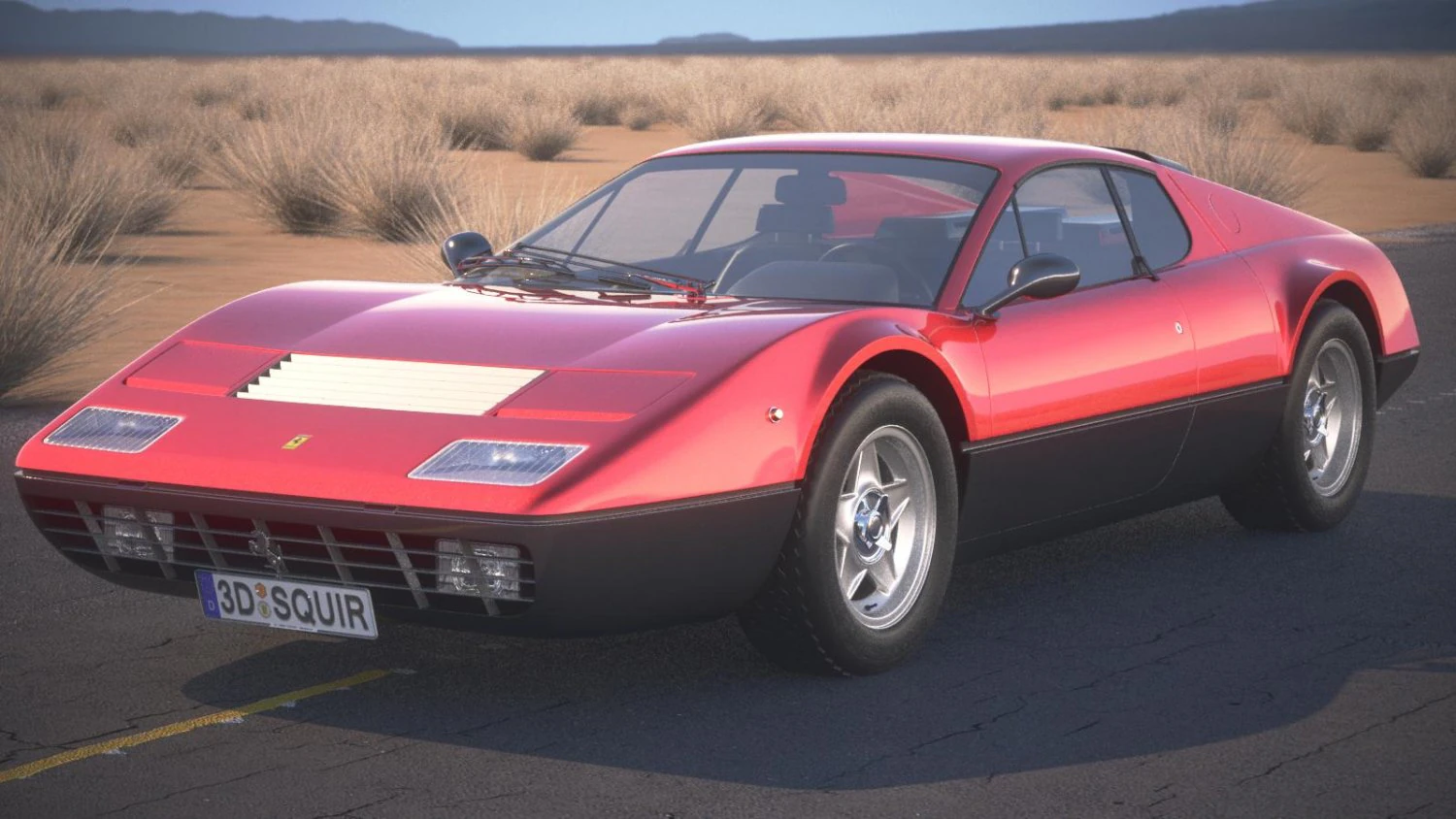 Ferrari 365 GT4 BB 1973-1984 3D Model .c4d .max .obj .3ds .fbx .stl .blend 