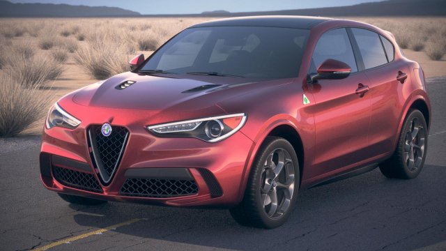 Alfa Romeo Stelvio Quadrifoglio 2018 Desert Studio Modelo 3D .c4d .max .obj .3ds .fbx .stl .blend