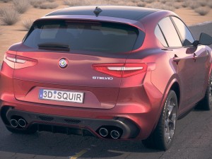 Alfa Romeo Stelvio Quadrifoglio 2018 Desert Studio Modelo 3D