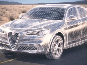 Alfa Romeo Stelvio Quadrifoglio 2018 Desert Studio Modelo 3D