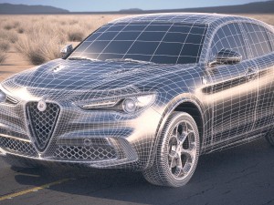 Alfa Romeo Stelvio Quadrifoglio 2018 Desert Studio Modelo 3D