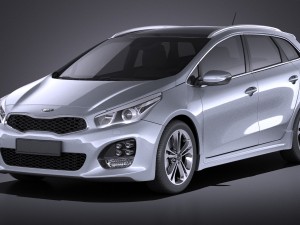 Kia Ceed SW GT-line 2017 vray Modelo 3D