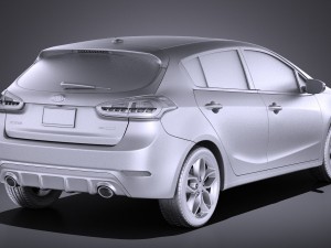 Kia Forte Hatchback 5-door 2016 vray 3D Модель