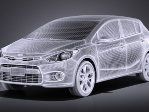 Kia Forte Hatchback 5-door 2016 vray 3D Модель