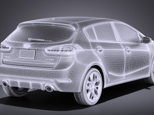 Kia Forte Hatchback 5-door 2016 vray 3D Модель