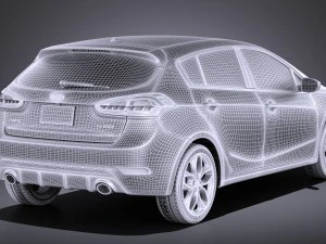 Kia Forte Hatchback 5-door 2016 vray 3D Model