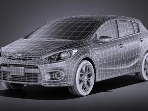 Kia Forte Hatchback 5-door 2016 vray 3D Model
