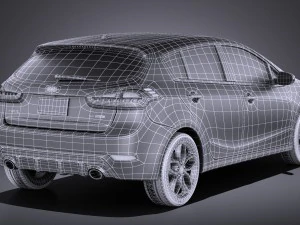 Kia Forte Hatchback 5-door 2016 vray 3D Model
