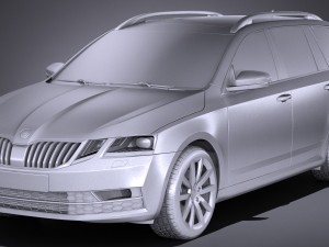 Skoda Octavia Combi 2017 3D 模型