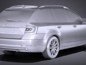 Skoda Octavia Combi 2017 3D 模型