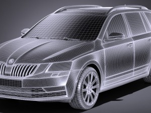 Skoda Octavia Combi 2017 3D 模型