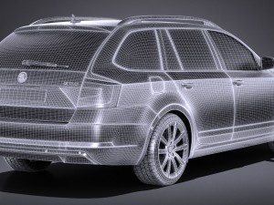 Skoda Octavia Combi 2017 3D 模型
