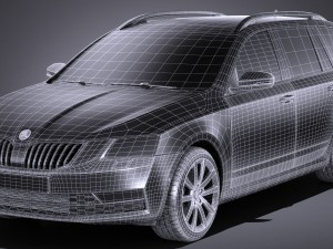 Skoda Octavia Combi 2017 3D 模型