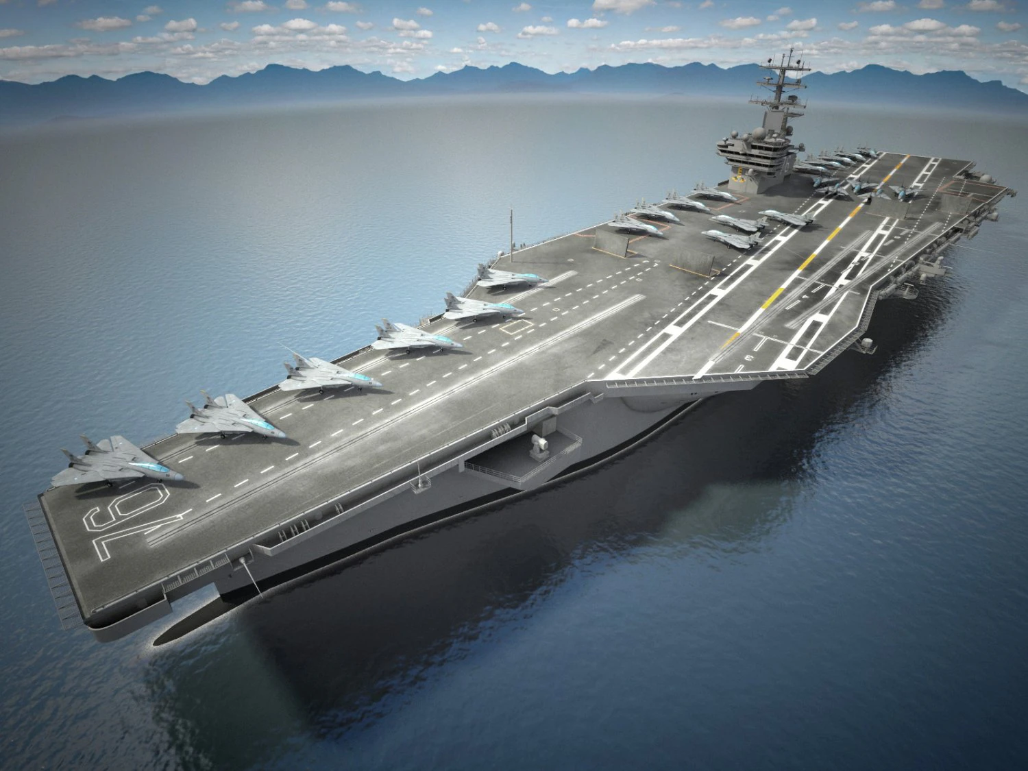 Uss Ronald Reagan CVN76 Carrier 3D Model .c4d .max .obj .3ds .fbx .stl .blend 