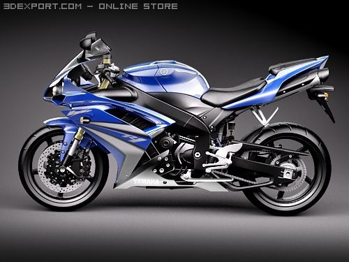 Yamaha YZF-R1 Motorcycle 2008 3D मॉडल .c4d .max .obj .3ds .fbx .stl .blend 