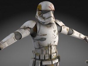 Dirty Storm Trooper Light Star Wars First Order 3D Model