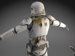 Dirty Storm Trooper Light Star Wars First Order 3D Model
