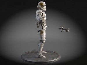 Dirty Storm Trooper Light Star Wars First Order 3D Model