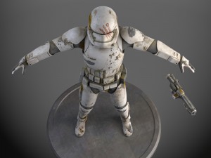 Dirty Storm Trooper Light Star Wars First Order 3D Model