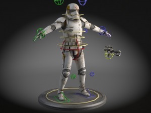 Dirty Storm Trooper Light Star Wars First Order 3D Model
