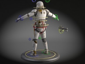 Dirty Storm Trooper Light Star Wars First Order 3D Model