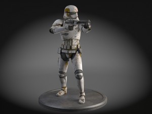 Dirty Storm Trooper Light Star Wars First Order 3D Model