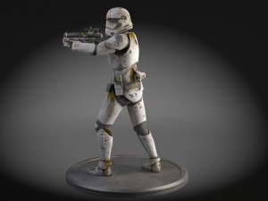 Dirty Storm Trooper Light Star Wars First Order 3D Model
