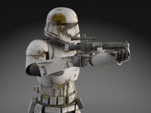 Dirty Storm Trooper Light Star Wars First Order 3D Model