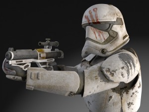 Dirty Storm Trooper Light Star Wars First Order 3D Model