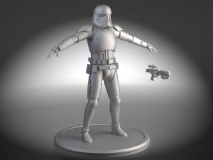 Dirty Storm Trooper Light Star Wars First Order 3D Model