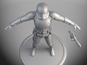Dirty Storm Trooper Light Star Wars First Order 3D Model