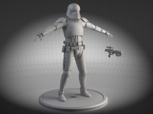 Dirty Storm Trooper Light Star Wars First Order 3D Model