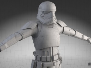 Dirty Storm Trooper Light Star Wars First Order 3D Model