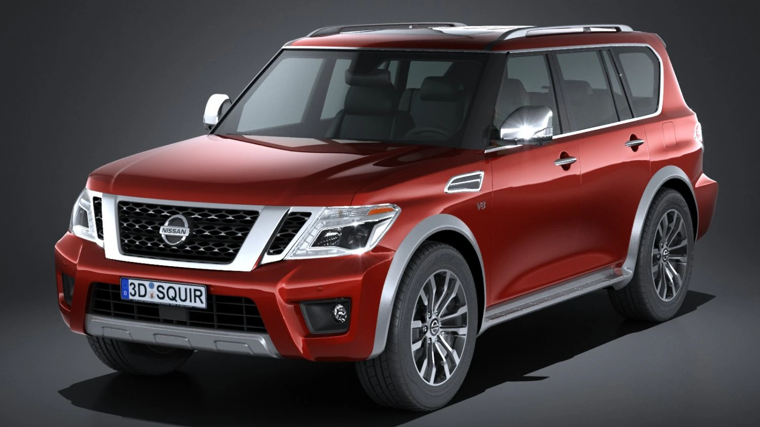 Nissan Armada 2017 3D Model .c4d .max .obj .3ds .fbx .stl .blend