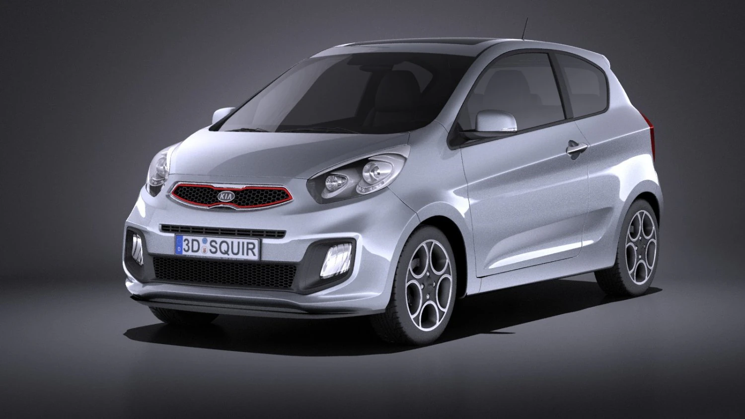 Kia Picanto 3-door 2015 vray 3D Model .c4d .max .obj .3ds .fbx .stl .blend 
