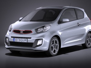 Kia Picanto 3-door 2015 vray 3D Model