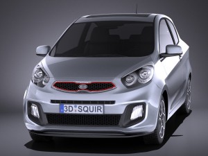 Kia Picanto 3-door 2015 vray 3D Модель