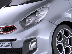 Kia Picanto 3-door 2015 vray 3D Модель