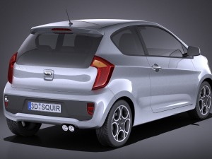 Kia Picanto 3-door 2015 vray 3D Модель