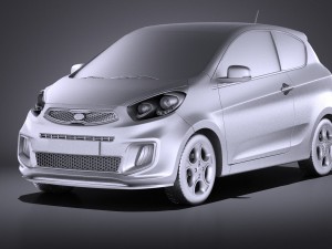Kia Picanto 3-door 2015 vray 3D Модель