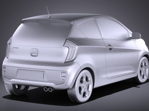 Kia Picanto 3-door 2015 vray 3D Модель