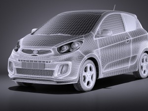 Kia Picanto 3-door 2015 vray 3D Модель