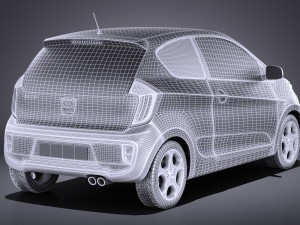 Kia Picanto 3-door 2015 vray 3D Модель
